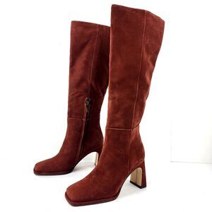 Sam Edelman Issabel Women's Knee High Boot Warm Chestnut Suede Size 5M